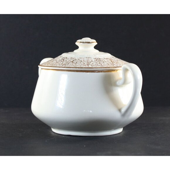 Sugar Bowl & Lid Colonial Couple Homer Laughlin Liberty Style #F54N6 U.S.A 1950s - Picture 8 of 14